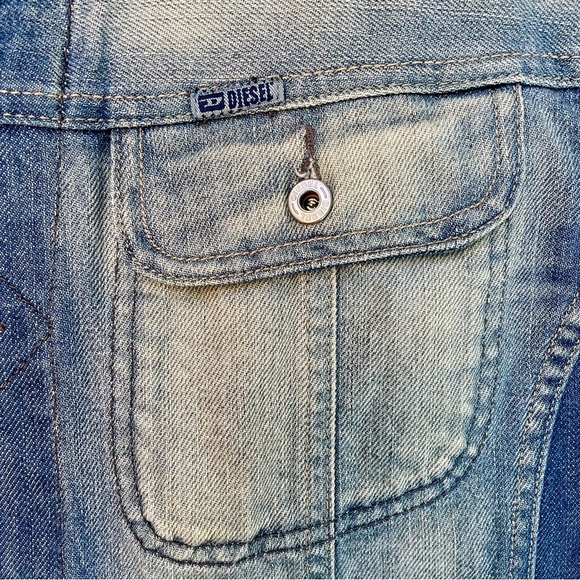 Diesel Upcycled Homer Simpson Denim Jacket Size L Iconic Geek Pop Culture - Picture 8 of 16